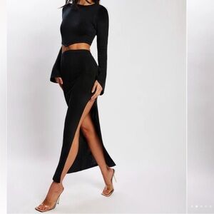 Meshki Anna Flare Sleeve Knit Dress Size M in Black